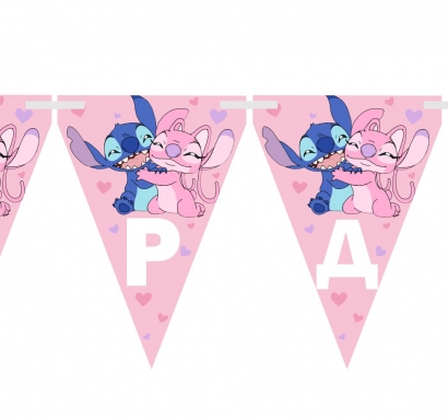 Персонализиран банер Ейнджъл и Стич, с включени 2 фигури бонус