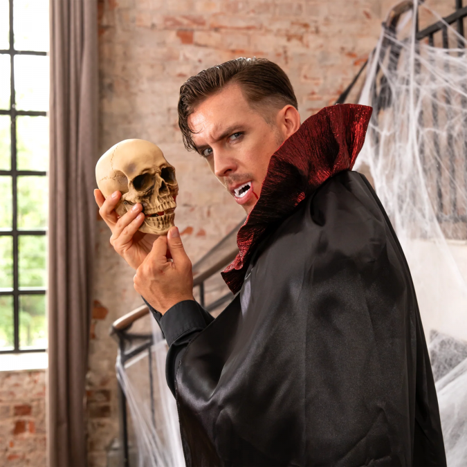 Фалшива кръв 30 мл + вампирски зъби Хелоуин / комплект /Pp/