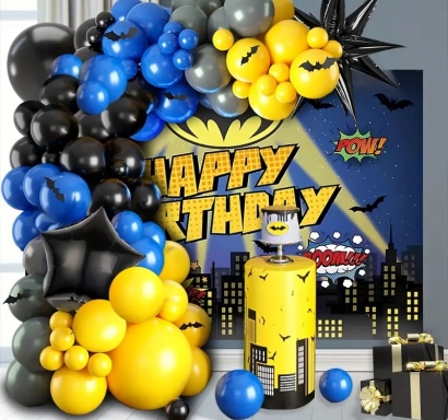 Комплект 113 бр. латексови и фолиеви балони Батман /Tm/