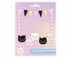 Декорация за торта с 5 свещички Котета / Cat, 25см /Gd/