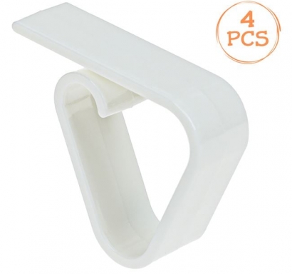 Пластмасови бели щипки за покривка, 4 броя /Mb/