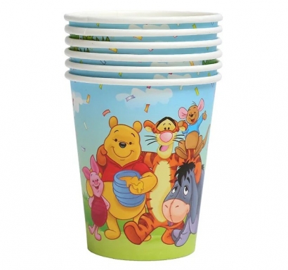 Хартиена парти чашка Мечо Пух 10бр пакет /Pe/