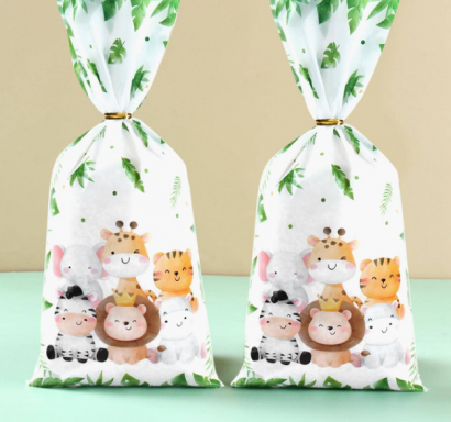 Подаръчни торбички, пликове за сладки Джунгла, сафари,12х27см, 25 бр. в опаковка /Ch/