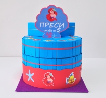 Хартиена торта с тематична декорация и персонализация Ариел