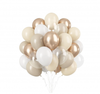 Комплект за арка 61 бр. балони в бяло, злато хром, перла и латте /Ch/