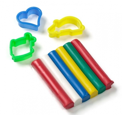 Комплект пластилин и формички, 6 различни цвята /Mb/