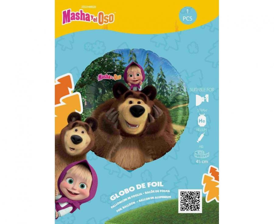 Фолиев балон Маша и Мечока, 45см /Gd/