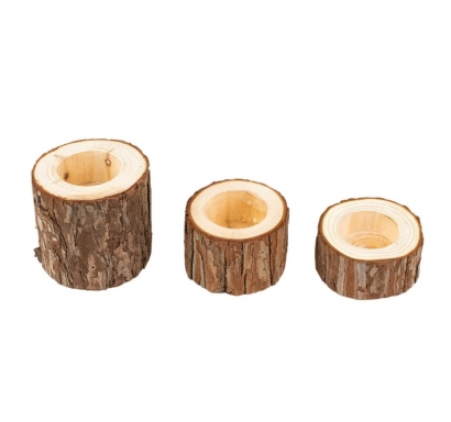 Дървен свещник 4х7см /Sa/