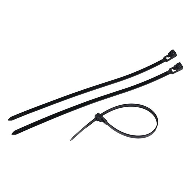 Пластмасови черни връзки, тип свинска опашка, за многократна употреба, 45 бр. /Mb/