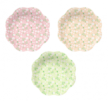 Хартиена чинийка Цветя, 23.0 см, 6 бр. в опаковка /Pp/