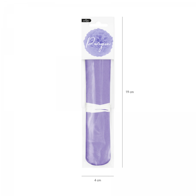 Помпон от лилава тишу хартия 15 см /Pp/