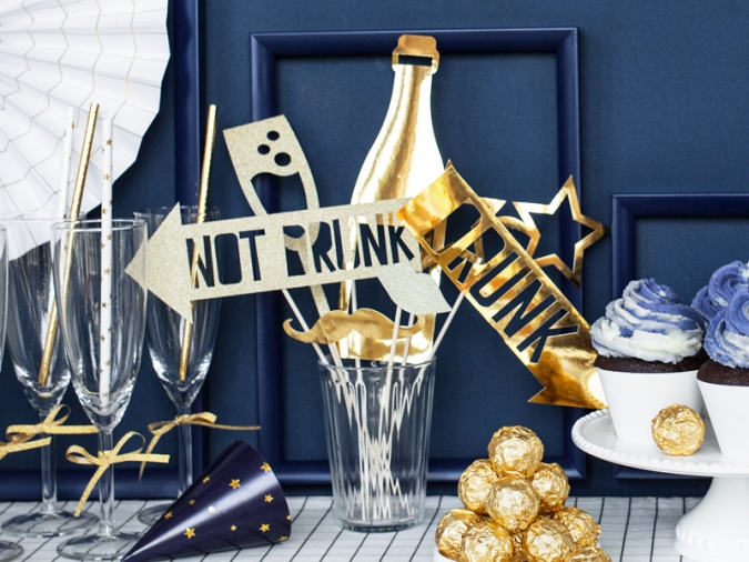 Пропсове за снимки Let's Celebrate, златни, 8 бр. в опаковка /Pd/