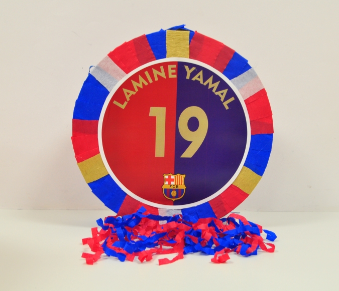 Пинята Ламин Ямал Барселона, две лица 40х40 см